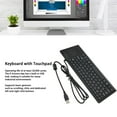 thumbnail image 3 of Computer Keyboard, Plug And Play Ultra Thin Compact Sturdy Wired Touchpad Keyboard USB Connection ABS With HUB Function For Marine For Food Service, 3 of 8