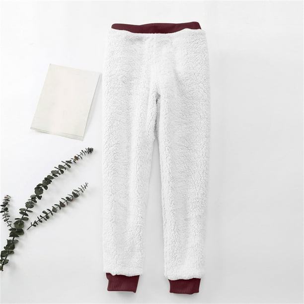 Faux fur lined sweatpants sale