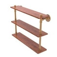 thumbnail image 3 of Pipeline Collection 22 Inch Ironwood Triple Shelf, 3 of 7