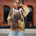 thumbnail image 2 of Uorisanigo Brown Horse Womens Oversized Hoodies Sweatshirts Casual Long Sleeve Winter Zip Up Sweatshirts Size 4XL Slight Stretch Pocket Long Sleeve Fall Trendy Outfits, 2 of 7