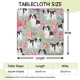 thumbnail image 2 of Shih Tzu Dog and Flower Floral Square Fitted Tablecloth with Elastic Edge,Square Table Cover,Washable Elastic Table Cover for Home Kitchen Party Decor 36"x36", 2 of 6