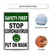 thumbnail image 5 of Stop Safety First Contagious Disease Cover Your Face Novelty Display Unique Office Notice Outdoor Health and Safety Aluminum Metal Sign 12"x18", 5 of 5