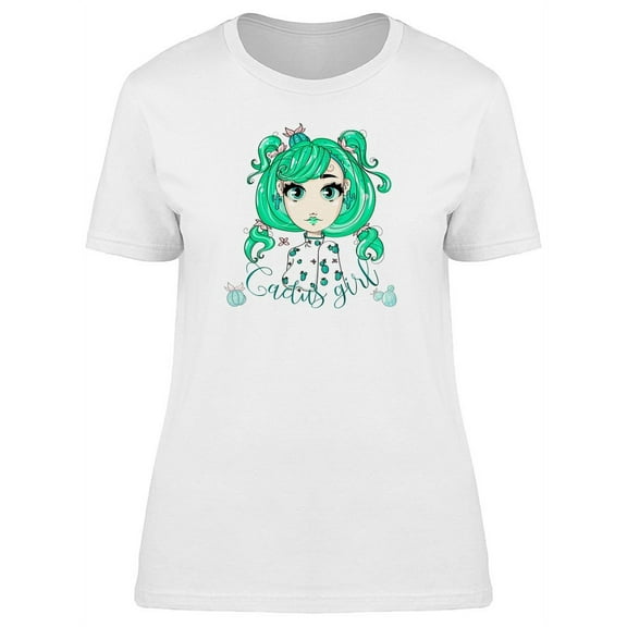 Cactus Girl Cute Nature Fashion T-Shirt Women -Image by Shutterstock, Female x-Large