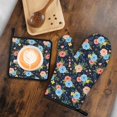 thumbnail image 6 of Pioneer Flower Floral Print Pattern 1-Pack Oven Mitts Set, Heat Resistant Kitchen Gloves, 7.7" X 12", 6 of 6