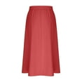 thumbnail image 5 of Sevevn Women Summer Solid Color Drawstring Side Pocket Casual Loose Skirt End of Year Clearance Red S, 5 of 6