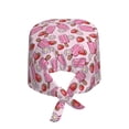 thumbnail image 2 of Kdxio Strawberry Popsicle Pattern Turban Hat for Women Men Comfortable Adjustable Cleaning Working Cap with Sweatband, 2 of 8