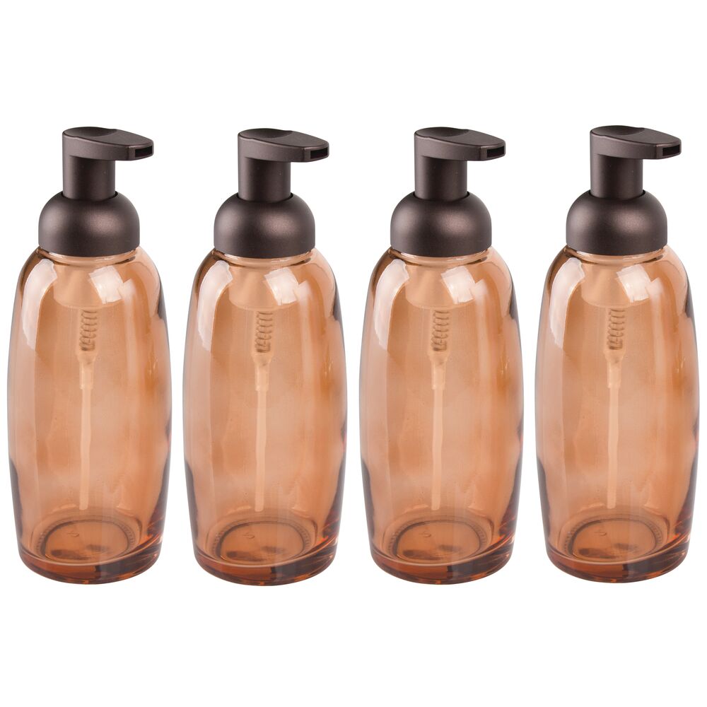 mDesign Glass Refillable Foaming Soap Dispenser Pump, 4 Pack Walmart
