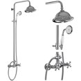 thumbnail image 1 of Juego de accesorios para baño con regadera y ducha, acabado cromado pulido, cabezal de ducha de lluvia de 20 cm, montaje en pared, grifo de regadera y, 1 of 8