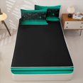 thumbnail image 4 of jejeloiu 3D Geometric Print Zipper Twin Comforter Sets with Fitted Sheet and 2 Pillowcases For Kids,Teal Black Plaid Buffalo Pattern Zipper Bedding Set For Boy,Reversible,4-Piece, 4 of 7