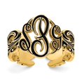 thumbnail image 1 of 925 Sterling Silver Yellow Gold-Plated Monogram Antique Ring Band Size 7.5, 1 of 5