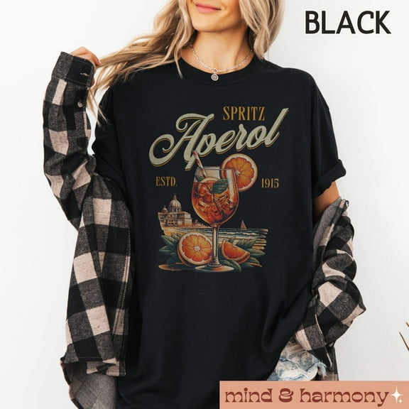 Retro Aperol Cocktail Italian Spritz T-shirt, Cocktail Italian T-shirt, Italy T-shirt Gift For Her.