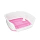 thumbnail image 1 of Bandeja de entrenamiento para cachorros con laterales altos y reposapiés desmontable para perros. blanco rosa, 1 of 9