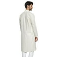thumbnail image 4 of Ethnix Men's Indian Classic Collar Fine Cream Pin Stripe Staple Long Kurta Tunic; Cream; XL, 4 of 5