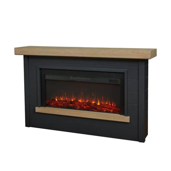 Real Flame Bernice 67-inch Landscape Electric Fireplace in Charcoal
