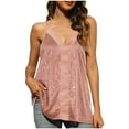 thumbnail image 1 of Pull Sans Manches à Col en V pour Femmes, Couleur Unie, Mode Décontractée, Haut Confortable Tout-Aller en Solde, 1 of 5
