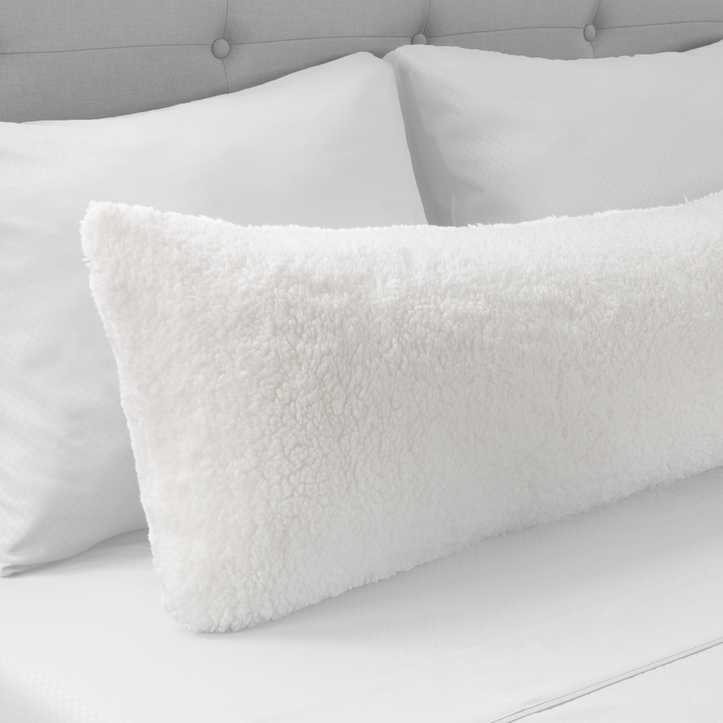 Body Pillow Cover, Soft Micro-Suede or Sherpa Pillowcase with Zipper, Fits Pillows Up To 50 Inches by Somerset Home