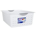 thumbnail image 4 of Sterilite Large Ultra Plastic Storage Baskets w/ Handles, White, 12 Pack, 4 of 12