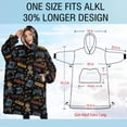 thumbnail image 4 of Oversized Wearable Blanket Hoodie,Cartoon Controllers Games Icons Black Pattern Sherpa Blanket Hoodie with Super Pockets,Super Warm Fuzzy Pullover for Women & Men, 4 of 6