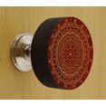 thumbnail image 2 of IBA Indianbeautifulart Boutons Rouges Gravés en Bois pour Armoire Tiroir 10 Pcs, 2 of 3