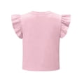 thumbnail image 4 of XADYUY Girls Tee Shirts 10-12 Crewneck Solid Tshirt Ruffle Short Sleeve Toddler T-Shirt Summer Cute Cotton Tops,Sky Blue,5-6Years, 4 of 6