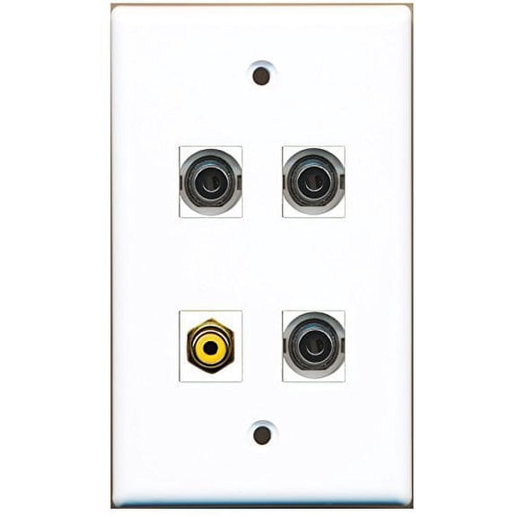 RiteAV - 1 Port RCA Yellow 3 Port 3.5mm Wall Plate