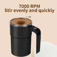 thumbnail image 3 of Electric Magnetic Self Stirring Mug with Lid Automatic Stirring Cup with Digital Display Self-Mixing Mug for Coffee Tea,1 * Electric stirring cup 1 * USB charging cable,Black, 3 of 6