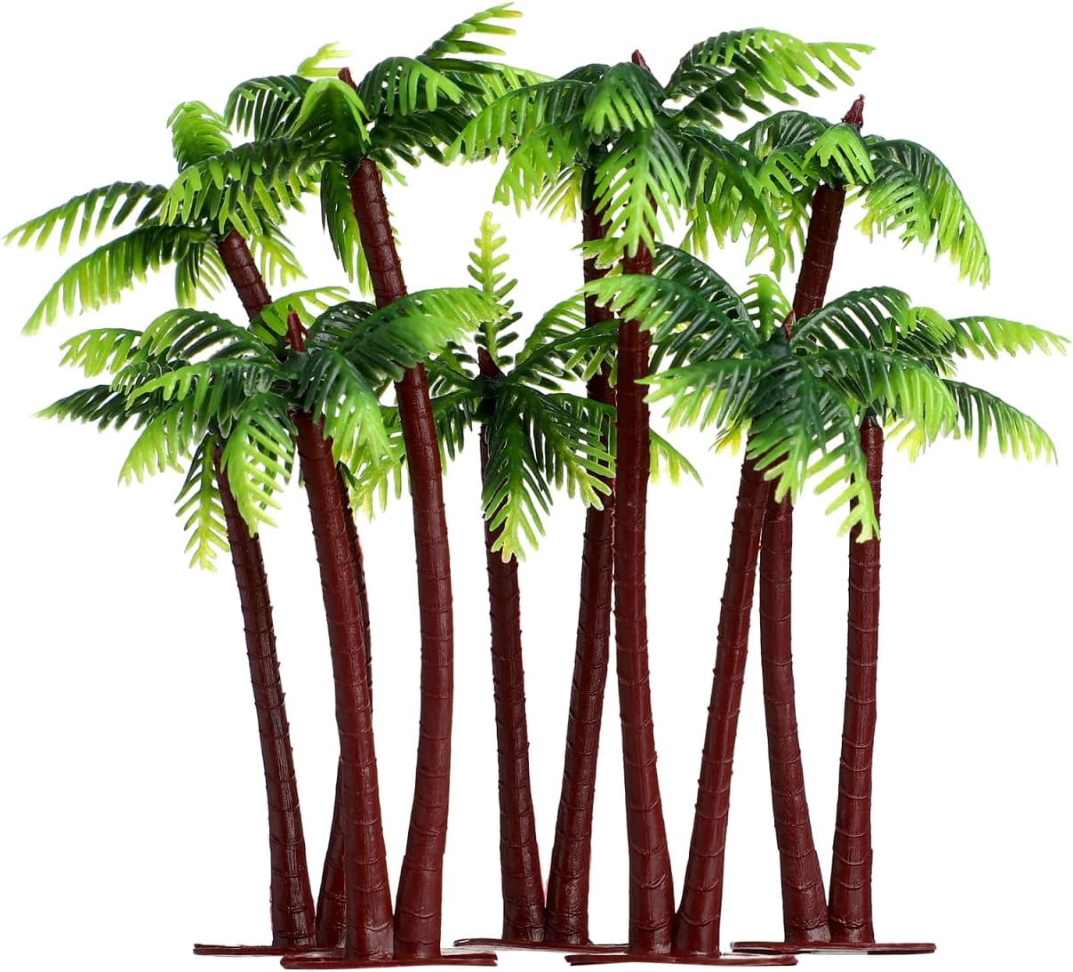 Palm Tree Decor Simulation Tree Miniature Tree Landscape Fish Tank Landscaping Plant Tree Prop Model Decoration 5Pcs (Green)