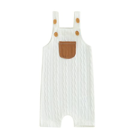 

Mubineo Baby Girls Boys Romper Contrast Pocket Sleeveless Jumpsuits Summer Casual Clothes Infant Bodysuits 0-18 Months