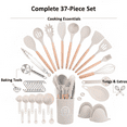 thumbnail image 2 of Asoricing 37 Pcs Kitchen Utensils Set, Silicone Cooking Tools for Nonstick Cookware, 446℉ Heat Resistant, Wood Handle Kitchen Gadgets (Khaki), 2 of 10