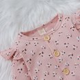 thumbnail image 4 of Gibobby Monos de Moda floral de manga infantil para niñas, mono + diademas, largo estampado para bebés y mono para niñas(Rosa， 12-18 Meses), 4 of 5
