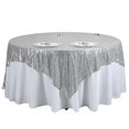 thumbnail image 6 of BalsaCircle 90" x 90" Silver Square Sequined Table Overlays Wedding Party Tablecloth, 6 of 7
