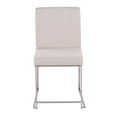 thumbnail image 4 of LumiSource Brushed Stainless Steel, Beige Fabric High Back Fuji Dining Chair - Set of 2, 4 of 8
