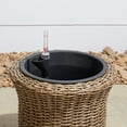 thumbnail image 3 of Vifah Ocala 16"H Curved Oval Wicker Smart Self-Watering Planter in Mocha, 3 of 5
