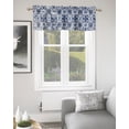 thumbnail image 2 of Navy Blue Boho Kitchen Curtain Valances for Windows Farmhouse Short Curtains, Ehtnic Abstract Art Modern Geometric Rod Pocket Valance Curtain for Bedroom Cafe Living Room 60"x14", 2 of 8
