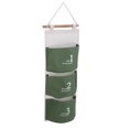 thumbnail image 2 of Bolsa Colgante De Lino Zhivalor 3 Bolsillos Patrón Verde, 2 of 8