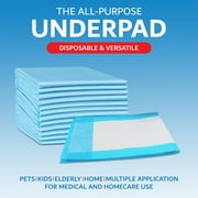 Henry Schein Disposable Underpads 23'' x 24'' (100-Count) Incontinence Pads, Bed Covers, Puppy Training | Thick, Leak Protection for Kids, Adults, Elderly | Liquid, Urine, Accidents