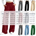 thumbnail image 4 of Levmjia Women Solid Elastic Waist Long Pants Soft Casual Trousers Loose Fit Comfortable Daily Wear Travel Home Outdoor All Season Fashio, 4 of 7