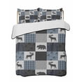 thumbnail image 2 of Blue Cabin Check Twin XL Size Down Alternative Comforter,Lightweight Comforter Quilt Bedding Set with Pillow Shams Rustic Bear Elk Farmhouse Buffalo Plaid Bed Comforter Duvet Insert 68"x98", 2 of 7