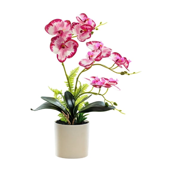 TACILIP Home Decor, Phalaenopsis Bonsai Plastic Potted Plants Simulated Silk Flower Lifelike Home Decoration Suitable For Desktop Office And Wedding Centerpiece Decoration, Holiday Gifts