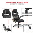 thumbnail image 2 of OSP Home Furnishings Chaise de Jeu Ergonomique Réglable Dossier Haut en Similicuir avec Siège à Ressort Épais et Accents Bleus, 2 of 2