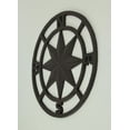 thumbnail image 2 of Distressed Brown Cast Iron Nautical Compass Rose for Indoor and Outdoor Versatility, Navigational Design Wall DÃ©cor with Enduring Charm - 11.5 Inches in Diameter, 2 of 3