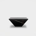 thumbnail image 2 of POVISON Modern Drum Coffee Table, Minimalist Trapezoid Sintered Stone Coffee Table, 31.5", Black, 2 of 9