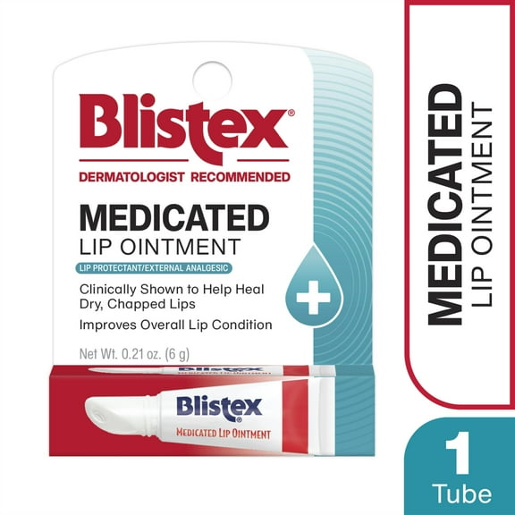 Blistex Medicated Lip Ointment, Relief For Chapped Lips, 1 stick, 0.21 Oz