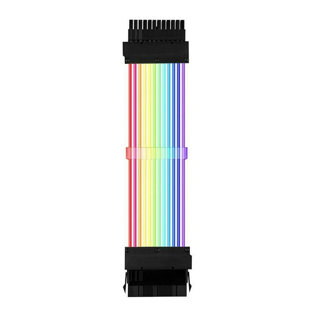 RGB Power Extension Cable use for 24PIN to Motherboard Transfer Cable 5V 3PIN Synchronized RGB Power Supply Sleeved Cable