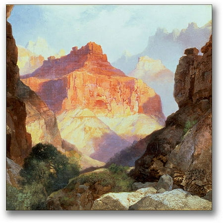 UPC: 0886511113572 | Trademark Fine Art  Under The Red Wall  Canvas Wall Art by Thomas Moran