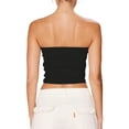 thumbnail image 5 of Coduop Women's Off Shoulder Bandeau Tube Tops Wrap Chest Sleeveless Slim Fit Crop Tank Tops, 5 of 6