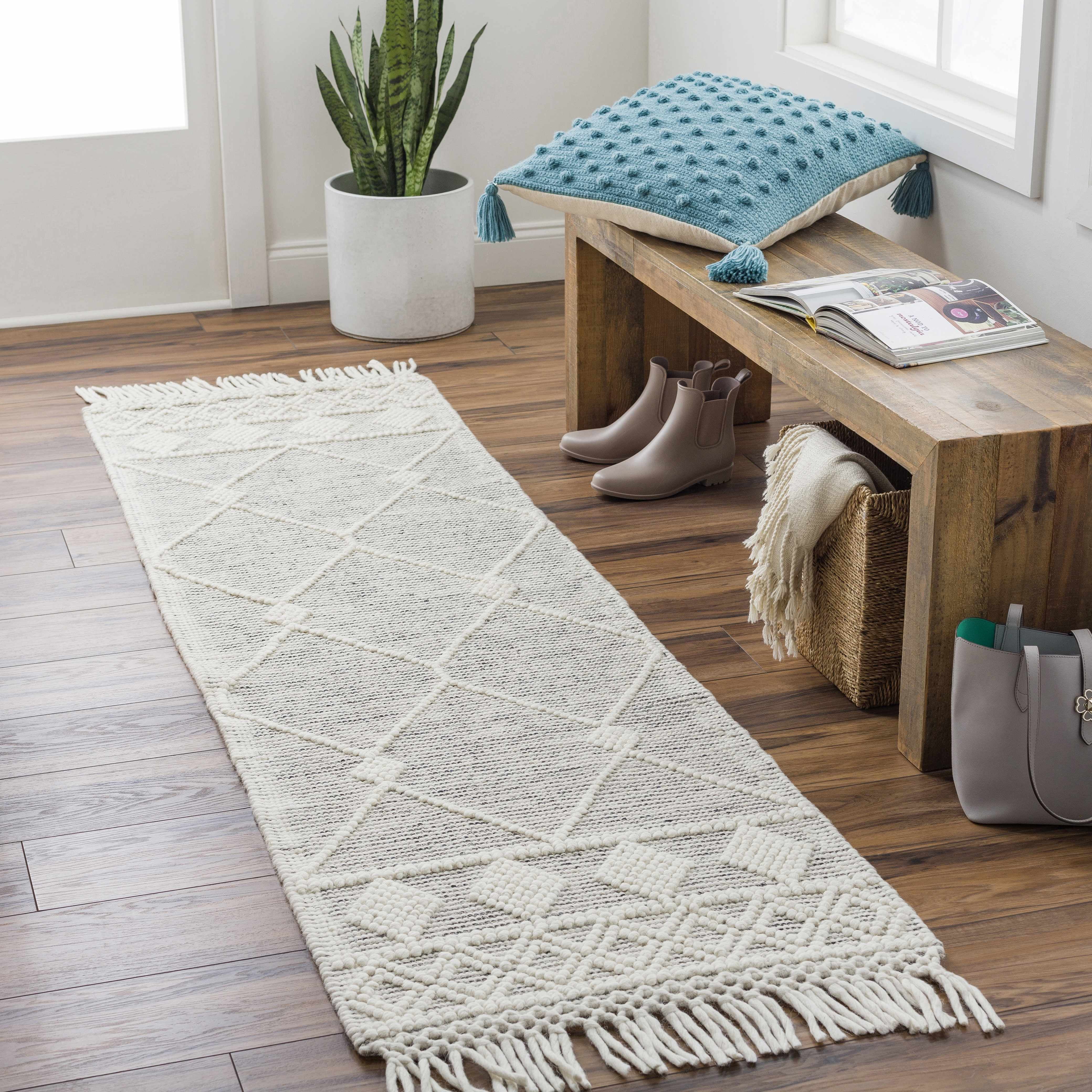 BoutiqueRugs Chofa Bohemian, Transitional Runner Rug - Ivory, Black - 2' x 5' Runner