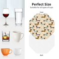 thumbnail image 4 of KLL Drink Coasters Set Octagon of 4,PU Leather Absorbent Coasters Set Decorative Coffee Cup Coasters Housewarming Gift for Home Decor-Dachshund Dog, 4 of 5