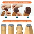 thumbnail image 4 of 32 Pcs Chair Leg Floor Protectors for Hardwood Floors, Brown Sliders, Silicone Felt Bottom Furniture Leg Caps, Chair Covers Protect Floors from Scratching, Chairs Slide Without Noise, 4 of 5