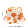 thumbnail image 3 of Womens Autumn And Winter Floral Print Lambswool Plush Warm Fisherman Hat, 3 of 8